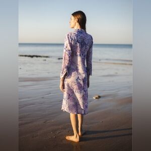 LAS SUREÑAS Buttoned Long Sleeve Tunic Amor Blue Cotton & Linen size XS …